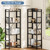 Triple Column 4 Tier Bookshelf, Wide Industrial Bookcase, Black