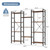 Triple Column 4 Tier Bookshelf, Wide Industrial Bookcase, Brown