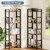 Triple Column 4 Tier Bookshelf, Wide Industrial Bookcase, Brown