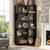 Corner Book Shelf, 6-Shelf L Shaped Corner Bookshelf with Baffle