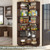 Corner Book Shelf, 7-Shelf L Shaped Corner Bookshelf with Baffle