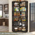 Corner Book Shelf, 7-Shelf L Shaped Corner Bookshelf with Baffle
