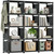 Book Shelf, 12 Cube Storage Organizer, DIY Bookcase, Metal Bookshelf,Tall Book case for Bedroom, Living Room,Office,Closet, Black Cubicle Rack