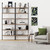 6-Shelf Tall Bookcase, Wall Mount Bookshelf with Reclaimed Wood and Industrial Metal Frame, Oak/Black
