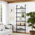6-Shelf Tall Bookcase, Wall Mount Bookshelf Wood Shelves and Metal Frame, Matte Black