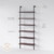 6-Shelf Tall Bookcase, Wall Mount Bookshelf with Natural Wood Finish and Industrial Metal Frame, Nutmeg/Matte Black