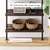 6-Shelf Tall Bookcase, Wall Mount Bookshelf with Natural Wood Finish and Industrial Metal Frame, Nutmeg/Matte Black