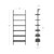 6-Shelf Tall Bookcase, Wall Mount Bookshelf Wood Shelves and Metal Frame, Matte Black, Set of 2
