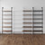 6-Shelf Tall Bookcase, Wall Mount Bookshelf Wood Shelves and Metal Frame, Matte Black, Set of 2