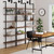 6-Shelf Tall Bookcase, Wall Mount Bookshelf with Reclaimed Oak Wood and Industrial Metal Frame, Reclaimed Oak/Matte Black, Set of 3