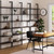 6-Shelf Tall Bookcase, Wall Mount Bookshelf with Natural Wood Finish and Industrial Metal Frame, Nutmeg/Matte Black, Set of 4