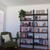 6-Shelf Tall Bookcase, Wall Mount Bookshelf with Natural Wood Finish and Industrial Metal Frame, Nutmeg/Matte Black, Set of 4