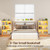 3-Tier LED Bookshelf with Motion Sensor Lights - USB Charging Module - Adjustable Modular Display Shelf 31.5 W x 43.3 H for Bedroom Living Room Home Office Apartment - Natural Wood
