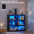 6-Cube LED Bookshelf with Motion Sensor and USB Type-C - Black