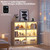 6-Cube LED Bookshelf with Motion Sensor and USB Type-C - Natural Wood