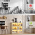 6-Cube LED Bookshelf with Motion Sensor and USB Type-C - Natural Wood