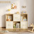 6 Cube Storage Organizer - Solid Wood Bookshelf with 3 Storage Bins, Cube Shelf with 2 Removable Back Panels, Vertical or Horizontal Bookcase, Open Book Shelf for Bedroom, Living Room, Office