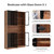 78.7" H Tall Bookcase Storage Cabinet with LED Lights and Drawers, 5 Tier Wood Storage Shelves with Glass Doors, Expandable Bookshelf Display Cabinet for Living Room, Home Office (A+C+A)