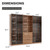 78.7" H Tall Bookcase Storage Cabinet with LED Lights and Drawers, 5 Tier Wood Storage Shelves with Glass Doors, Expandable Bookshelf Display Cabinet for Living Room, Home Office (B+A+B)