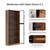 78.7" H Tall Bookcase Storage Cabinet with LED Lights and Drawers, 5 Tier Wood Storage Shelves with Glass Doors, Expandable Bookshelf Display Cabinet for Living Room, Home Office (B+A+B)