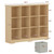 12 Cube Storage Organizer with 6 Fabric Drawers and Removable Shelves — Modular Cube Bookshelf for Bedroom, Living Room, or Home Office, Short Cube Bookcase for Toys, Decor,Natural Wood