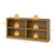 64" W Double Wide Open Shelf Bookcase, 2 Tiers 4 Storage Cube Book Case