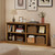 64" W Double Wide Open Shelf Bookcase, 2 Tiers 4 Storage Cube Book Case
