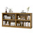 64" W Double Wide Open Shelf Bookcase, 2 Tiers 4 Storage Cube Book Case