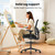 500lbs Drafting Chair,Big and Tall Office Chair for Standing Desk with Wide Seat,2D Adjustable Lumbar Support,Ergonomic Office Chair with Footrest for Home,Drawing or Counter Height Use