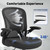 Ergonomic Office Chair Set of 2, Mesh Fabric Home Office Chairs with Adjustable Lumbar Support, 360° Swivel, and Flip-Up Armrests, Black