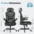 Ergonomic Office Chair, Mesh Fabric Home Office Chairswith Adjustable Lumbar Support, Headrest, 360° Swivel, and Flip-UpArmrests, Black