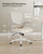 Office Chair, PU Leather Ergonomic Desk Chair with Adjustable Lumbar Support and Flip up Armrest, Breathable Mesh Computer Chair for Home Office, Khaki
