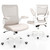 Office Chair, PU Leather Ergonomic Desk Chair with Adjustable Lumbar Support and Flip up Armrest, Breathable Mesh Computer Chair for Home Office, Khaki