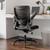 Office Chair, PU Leather Ergonomic Desk Chair with Adjustable Lumbar Support and Flip up Armrest, Breathable Mesh Computer Chair for Home Office, Black