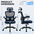 Office Chair Ergonomic Desk Chairs with Adjustable Lumbar Support& Headrest Hanger, High Back Breathable Mesh Chair with Wheels, Rolling Swivel Comfy Task Computer Chair for Home Work Gaming