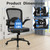 6PK, Desk Chairs with Wheels, Ergonomic Mesh Back PU Leather Seat Home Office Adjustable Lumbar Support and Height Swivel Rolling Computer Task Chair with Flip Up Arms for Conference, Black