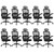 10PK, Desk Chairs with Wheels, Ergonomic Mesh Back Home Office Chair with Headrest, Adjustable Lumbar Support Swivel Rolling Computer Chairs Flip Up Arms for Conference Meeting Room, Black,