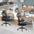 10PK, Desk Chairs with Wheels, Ergonomic Mesh Back Home Office Chair with Headrest, Adjustable Lumbar Support Swivel Rolling Computer Chairs Flip Up Arms for Conference Meeting Room, Black,