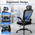 16PK, Desk Chairs with Wheels, Ergonomic Mesh Back Home Office Chair with Headrest, Adjustable Lumbar Support Swivel Rolling Computer Chairs Flip Up Arms for Conference Meeting Room, Black