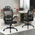 16PK, Desk Chairs with Wheels, Ergonomic Mesh Back Home Office Chair with Headrest, Adjustable Lumbar Support Swivel Rolling Computer Chairs Flip Up Arms for Conference Meeting Room, Black