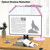Led Desk Lamp with Base, Adjustable Tall Architect Desk Light for Home Office with Flexible Swing Arm, 24W Pink Bright Table Lamp Auto Dimming Computer Light for Workbench