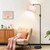 【Upgraded】 Dimmable Floor Lamp, 1000 Lumens LED Edison Bulb Included, Arc Black Floor Lamps for Living Room Modern Standing Lamp with Pink Shade, Tall Lamps for Living Room Bedroom Office Dining Room