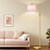 Dimmable Floor Lamp, 1200 Lumens LED Edison Bulb Included, Arc Gold Floor Lamps for Living Room Modern Standing Lamp with Pink Linen Shade