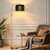 Dimmable Floor Lamp, 1200 Lumens LED Edison Bulb Included, Arc Gold Floor Lamps for Living Room Modern Standing Lamp with Black Grid Shade