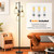Dimmable Floor Lamp,3x800LM LED Bulbs Included, Farmhouse Industrial Floor Lamp Standing Tree Lamp with Teardrop Cage Head Tall Lamp for Living Room Bedroom Office Dining Room - Black Gold Edge