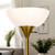 Sky Dome Dimmable LED Floor Lamp, Torchiere Floor Lamp for Living Room, Bedroom, & Office – Tall Torch Standing Lamp for Reading, Modern Home Decor – Brass/Gold