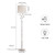 63" Vintage White Bird and Leaf Floor Lamp for Living Room