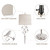 63" Vintage White Bird and Leaf Floor Lamp for Living Room