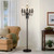Black Crystal Floor Lamp, Tall Vintage Standing Living Room Lamp