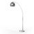 Arquer 68.1" Arc Floor Lamp for Living Rooms, Home Offices, Dining Rooms, Bedrooms with Faux White Marble Base and Chrome Bell Shade